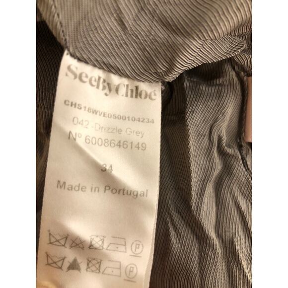 See by Chloe City Wool Vest Sleeveless Button Front Oversized Drizzle Grey 2 - Picture 9 of 14